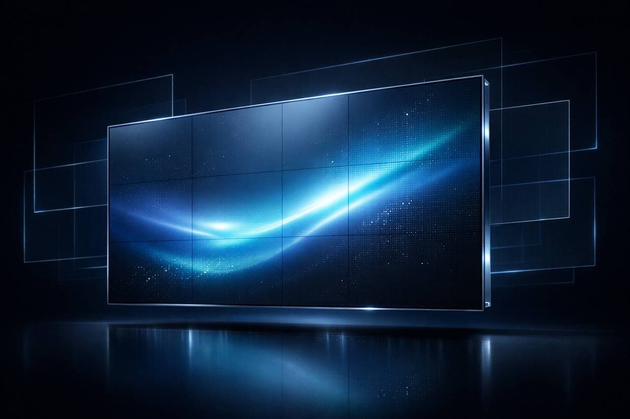 Уличный рекламный LED-экран большого формата на фасаде здания